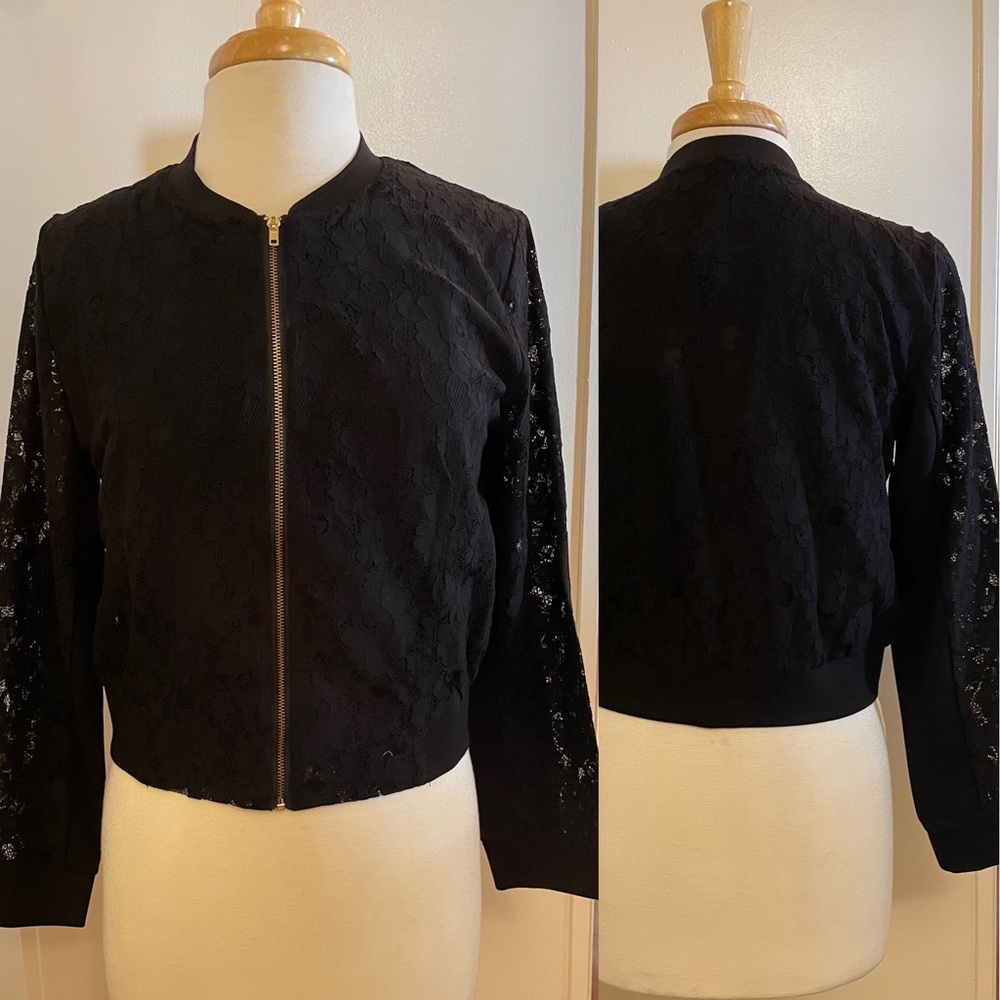 NWT Long Sleeve Front Zipper Lace Lite Jacket Size XS